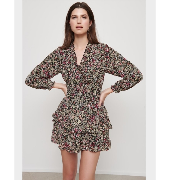 Printed Smocked Mini Dress - Picture 1 of 3